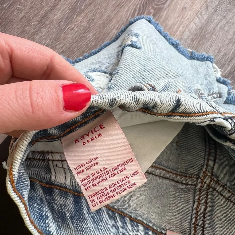 Nwt revice denim melrose shorts cut off fold over‎ button fly women’s size 29 - Picture 9 of 9